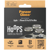 PanzerGlass Hoops Metall Kameraschutz, Schutzfolie silber, iPhone 15 Pro / 15 Max