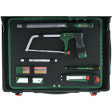 Bosch Heimwerken & Garten Rollwerkzeugkoffer-Set, 119-teilig, Werkzeug-Set schwarz, mit Teleskopgriff