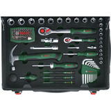 Bosch Heimwerken & Garten Rollwerkzeugkoffer-Set, 119-teilig, Werkzeug-Set schwarz, mit Teleskopgriff