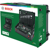 Bosch Heimwerken & Garten Rollwerkzeugkoffer-Set, 119-teilig, Werkzeug-Set schwarz, mit Teleskopgriff