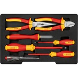 Bosch Professional VDE Werkzeug-Set gemischt, 7-teilig rot/gelb, Seitenschneider, Spitzzange, 4 Schraubendreher, Abmantelungsmesser