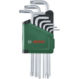 Bosch TORX Innensechskantschlüssel Set, 9-teilig, Schraubendreher grün/schwarz, Aufbewahrungsclip