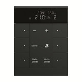 Busch-Jaeger Heizungs-, Lüftungs- und Klimagerät mit CO2- und Feuchtesensor, Raumtemperaturregler, KNX-Bus schwarz (matt), Retail