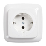 Busch-Jaeger Steckdose mit erhöhtem Berührungsschutz und Steckanschluss weiß, Retail