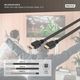 Digitus HDMI Ultra High Speed Anschlusskabel, mit Ethernet, UHD 8K schwarz, 3 Meter