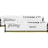 Kingston FURY DIMM 32 GB DDR5-5200 (2x 16 GB) Dual-Kit, Arbeitsspeicher weiß, KF552C36BWEAK2-32, FURY Beast RGB, INTEL XMP, AMD EXPO