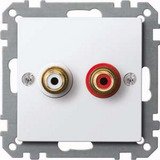 Merten Steckdose mit Audio Anschluss mit zwei Chinch-Steckbuchsen weiß, Retail