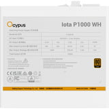 Ocypus Iota P1000 White, PC-Netzteil weiß, 1x 12-Pin High Power GPU, 3x PCIe, Kabelmanagement, 1000 Watt