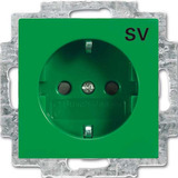 Busch-Jaeger Schutzkontaktsteckdose CEE 7/3 Typ F Einsatz 20 EUCB-13-914-10 grün, Retail