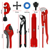 EINHELL Werkzeug-Pad Sanitärinstallation, in E-Case-Einleger, Zangen-Set 8-teilig