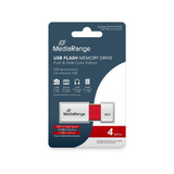 MediaRange Color Edition 4GB, USB-Stick weiß/rot, USB-A 2.0