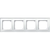 Merten Rahmen Glas vierfach für waagerechte und senkrechte Montage, Typ 489419 weiß (glänzend), Retail