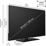 Telefunken D50U750X2CWI, LED-Fernseher 126 cm (50 Zoll), schwarz, UltraHD/4K, Tripple-Tuner, SmartTV, Android TV