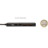i-tec USB-C Metal HUB 2x USB 3.0 + 2x USB-C, USB-Hub schwarz