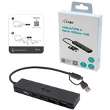 i-tec USB-C Metal HUB 2x USB 3.0 + 2x USB-C, USB-Hub schwarz