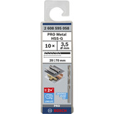 Bosch PRO Metal HSS-G Spiralbohrer, Ø 3,5mm 10 Stück, Arbeitslänge 39mm