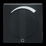 Busch-Jaeger Zentralscheibe mit Drehknopf und Aufdruck, Abdeckung schwarz, Retail