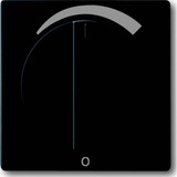 Busch-Jaeger Zentralscheibe mit Drehknopf und Aufdruck, Abdeckung schwarz, Retail