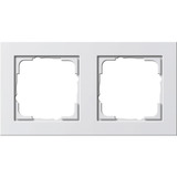 Gira Abdeckrahmen zweifach, bruchsicher, glänzend, Kunststoff, Thermoplast, IP20 weiß (glänzend), Retail