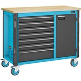 Hazet Fahrbare Werkbank Assistent 179NW-7, Werkzeugwagen blau/schwarz, Ordnungssystem 3/3+