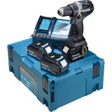 Makita Akku-Bohrschrauber DDF484TB3J, 18Volt blau/schwarz, 3x Li-Ionen Akku 5,0Ah, MAKPAC