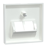 Merten Zentralplatte Aufputz/Unterputz-Einsatz für Universal-Anschluss-Einsätze 2-fach weiß (glänzend), Retail