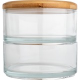 Ooni Stapel-Gefäße, Behälter transparent, 3-teiliges Set, mit Bambus-Deckel