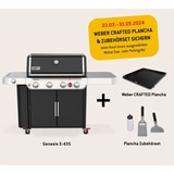 Weber Gasgrill Genesis E-435, Modell 2022 schwarz/edelstahl, mit CRAFTED Basis-Rahmen und Sear Zone