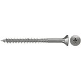fischer Spanplattenschraube PowerFast 5,0 x 80 Senkkopf PZ 100 Stück, Teilgewinde, nicht rostender Stahl A2