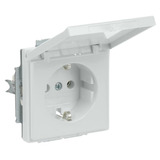 Busch-Jaeger Steckdosen-Einsatz mit Klappdeckel, Schutzkontaktsteckdose CEE 7/3, 16 Ampere, 250 Volt weiß (glänzend), Retail