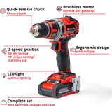 EINHELL Professional Akku-Bohrschrauber TE-CD 18/50 Li BL, 18Volt rot/schwarz, 2x Li-Ionen Akku 2,0Ah