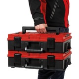 Einhell Systemkoffer E-Case S-F foam, Werkzeugkiste schwarz/rot, mit 2 Schaumstoffeinlagen