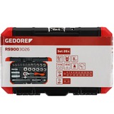 GEDORE Red Steckschlüssel-Satz 3/8", 26-teilig rot/schwarz, mit Umschalt-Knarre, SW 6mm - 24mm