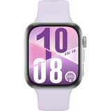 Huawei Watch Fit 4 (Seiya-B19F), Smartwatch silber, violettes Fluorelastomer-Armband