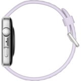 Huawei Watch Fit 4 (Seiya-B19F), Smartwatch silber, violettes Fluorelastomer-Armband