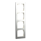 Merten Decor-Rahmen vierfach mit Montagerichtung horizontal und vertikal, Kunststoff, matt, Schutzart IP20 edelstahl, Retail