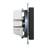 Merten Steckdose Schutzkontakt mit erhöhtem Berührungsschutz, Unterputzmontage, 16 Ampere, 250 Volt schwarz (matt), Retail