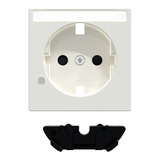 Merten Zentralplatte mit erhöhtem Berührungsschutz für Steckdose mit Kontrolllicht weiß, Retail