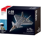 Sluban ModelBricks J-20 Tarnkappenflieger Metallic Version, Konstruktionsspielzeug 