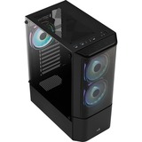 Aerocool Quantum Mesh-G-BK-v3, Tower-Gehäuse schwarz/grau, Seitenteil aus Tempered Glass