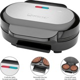 Clatronic Hamburger-Grill HBM 3696, Kontaktgrill edelstahl/schwarz, 1.000 Watt