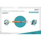 Digitus Professional Cat.7 S/FTP Verlegekabel simplex, B2ca orange, 100 Meter Rolle