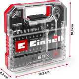 EINHELL  Bit- und Ratschen-Set in L-CASE, 37-teilig, Bit-Satz 