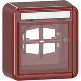 Gira Abdeckung mit Beschriftungsfeld und Glasscheibe wassergeschützt Wippschalter rot, Retail