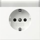 Gira Schutzkontaktsteckdose Typ F 16 Ampere 250 Volt mit Beschriftungsfeld und erhöhtem Berührungsschutz weiß, Retail