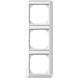 Merten Rahmen dreifach mit Beschriftungsträger glänzend weiß, Retail