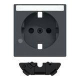 Merten Zentralplatte mit erhöhtem Berührungsschutz für Steckdose mit Kontrolllicht anthrazit, Retail