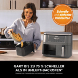 Ninja Dual Zone Heißluftfritteuse DZ300EU  grau/silber, 2.470 Watt, 2 Körbe je 3,8 Liter
