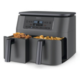 Ninja Dual Zone Heißluftfritteuse DZ300EU  grau/silber, 2.470 Watt, 2 Körbe je 3,8 Liter