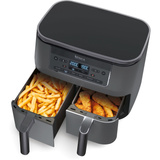 Ninja Dual Zone Heißluftfritteuse DZ300EU  grau/silber, 2.470 Watt, 2 Körbe je 3,8 Liter
